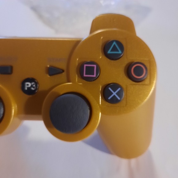 Wireless Controller Double Vibration Gamepad Joysticks for Playstation 3 - Gold - Picture 2 of 9